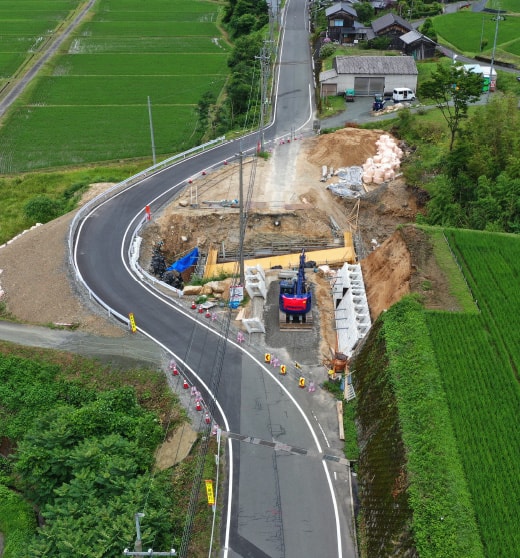 上空から見た工事現場